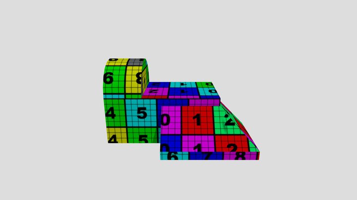 Number Grid Project FBX 3D Model