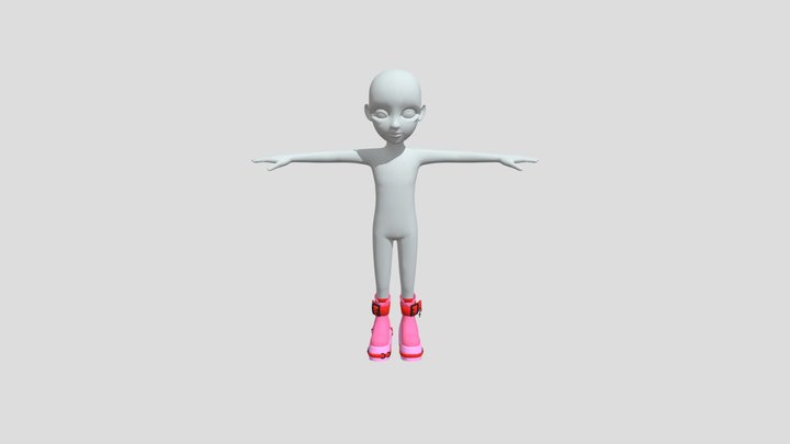 Boots FBX file prefab zepeto template 3D Item 8 3D Model