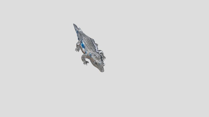 A crocodile in side view 3D Model