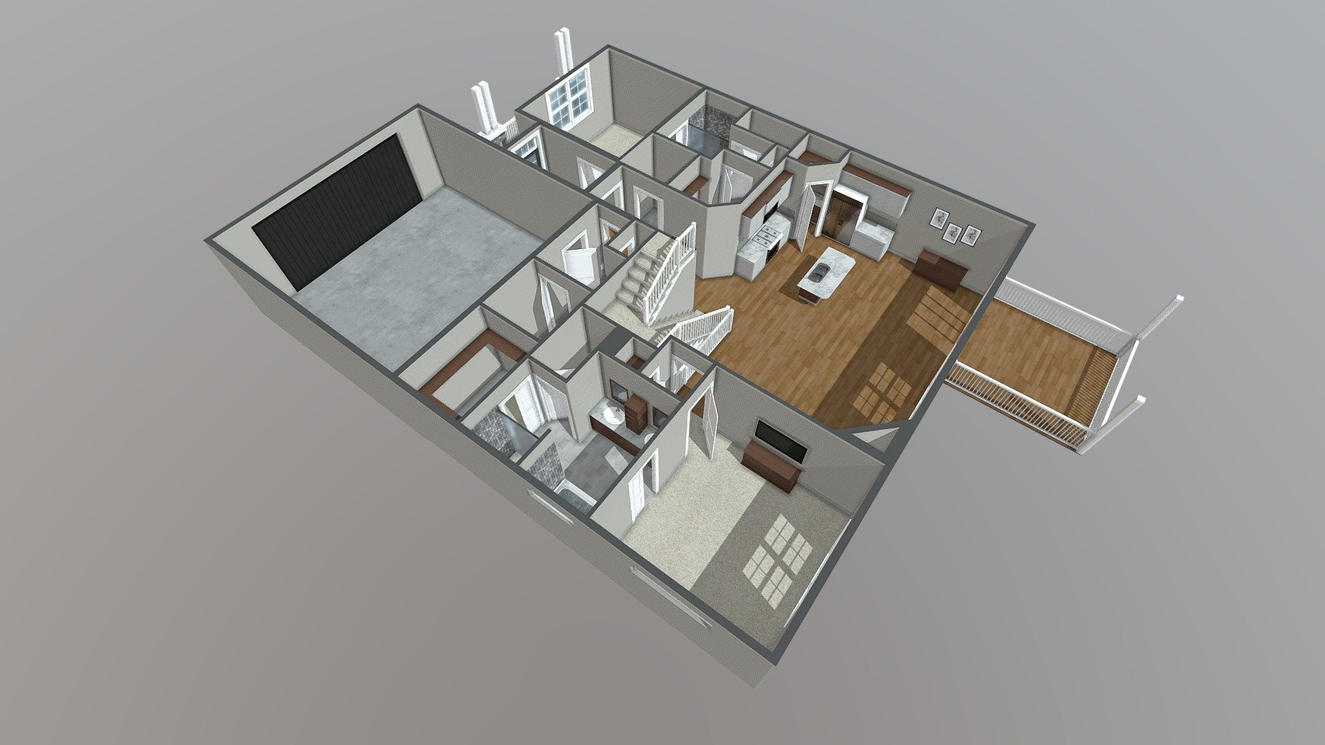 American Home - 3D Floor Plan