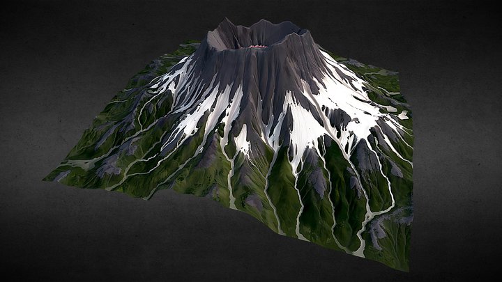 Snowy Volcano 3D Model