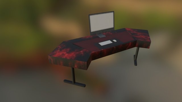 Red desk 3D Model