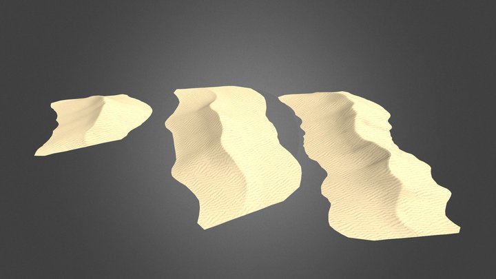 Quality Low Polly Modular Dunes 3D Model