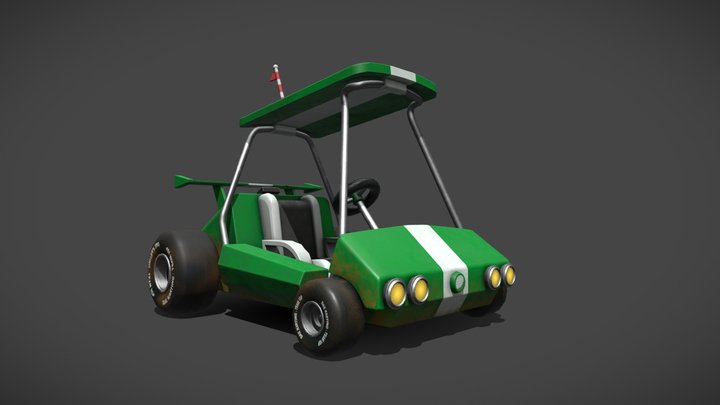 Golf Kart | DAE IGP | MoustacheKart 3D Model