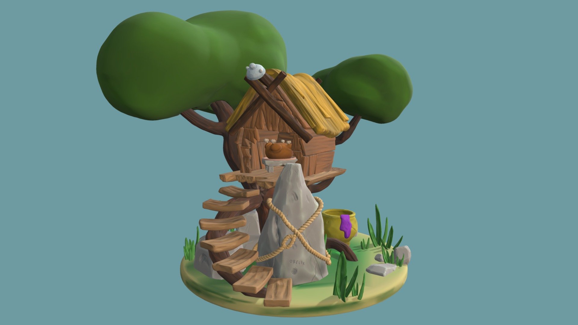 Obelix treehouse - 3D model by Lorenzo_Campi [4c96504] - Sketchfab