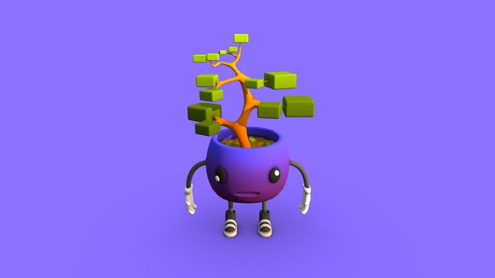 Flowerpot Creature 3D Model