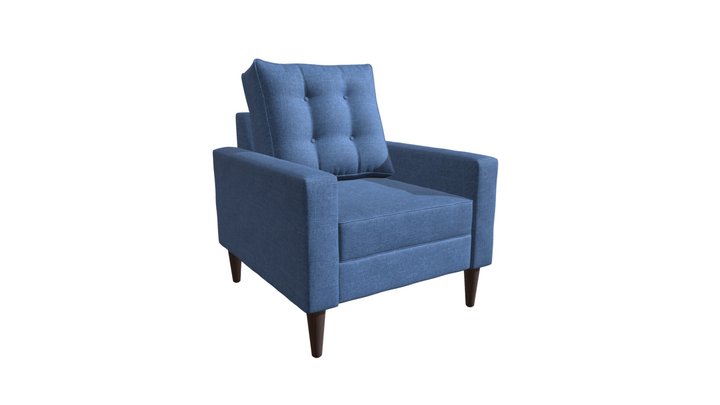 Morgan Arm Chair Blue - 101202 3D Model