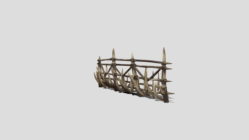 Palisade_of_ Thorns wood Wall 3D Model Free