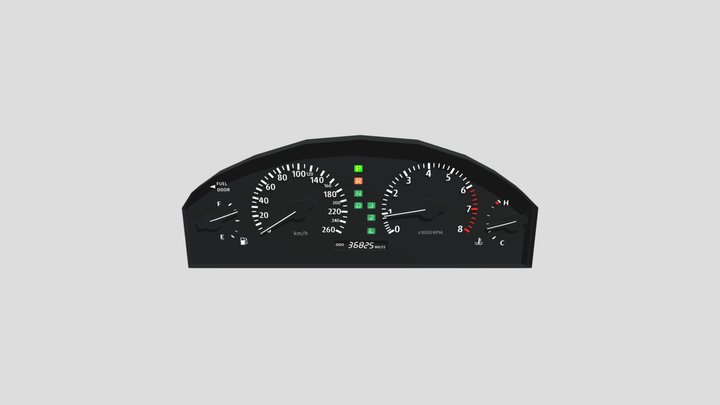 Original car self-illuminating meter 3D Model