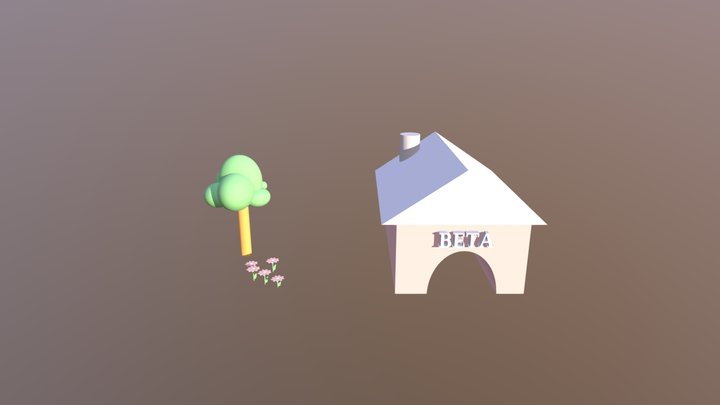 Rozā mājiņa 3D Model