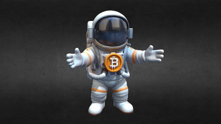 Astronaut bitcoin 3D Model
