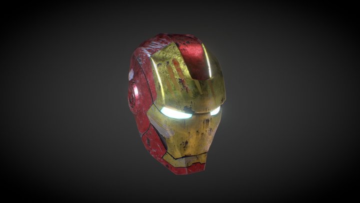 Iron Man Helmet destroy 3D Model