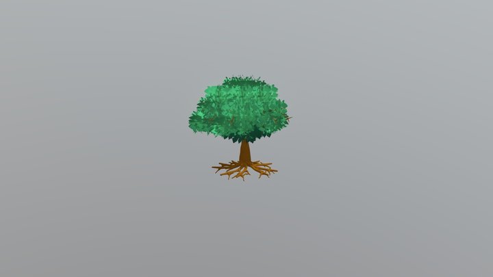 Low Poly Anime Tree 3D Model