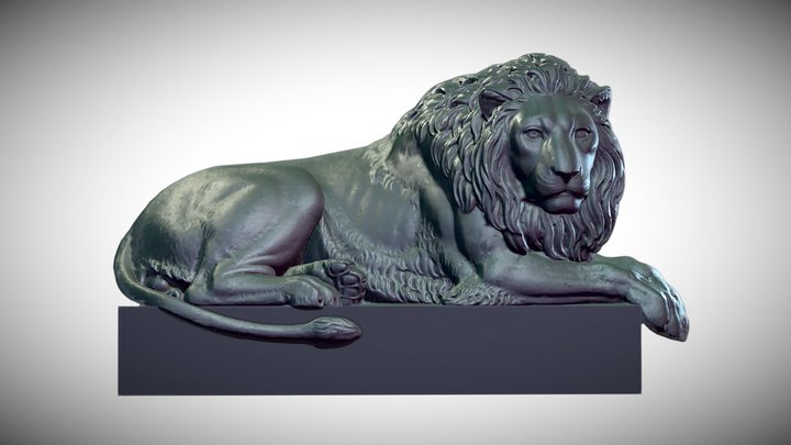 lion Statue low poly