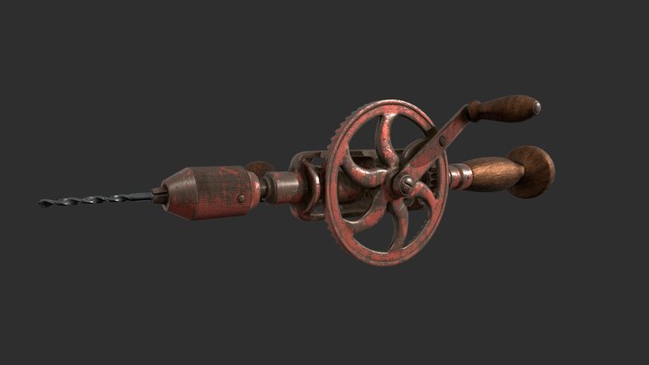 Old Hand Drill 3D Model
