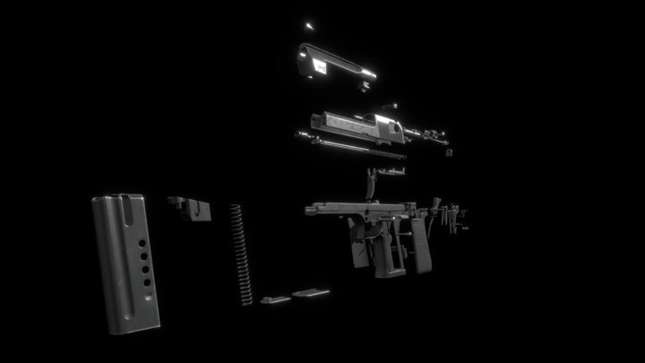 Desert Eagle Mk. XIX Disassembly 3D Model