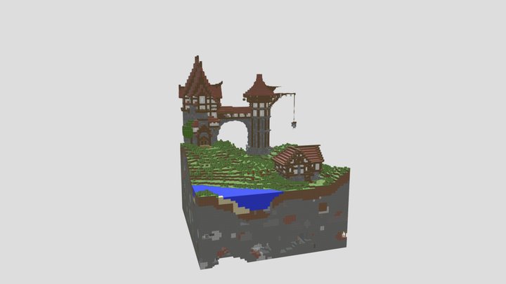 Medieval Pub And Tower 3D Model