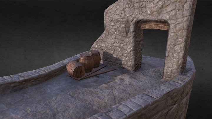 Medieval bridge 3D Model