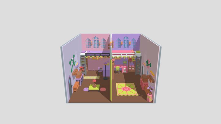 Pastel Dorm 3D Model