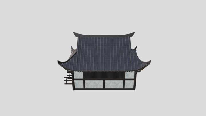 Traditional Japanese House (Brown) 3D Model
