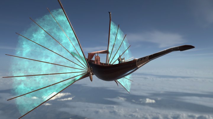 Flying Ship - Atlantis 3D Model