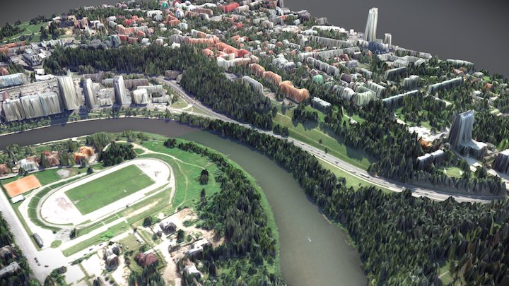 3D city scene created from LiDAR data 3D Model
