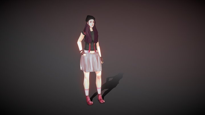 Low Poly Girl 3D Model