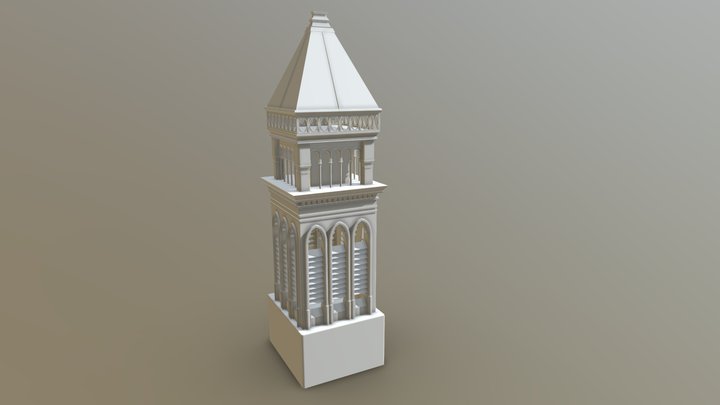 Train Station_Tower Side 3D Model