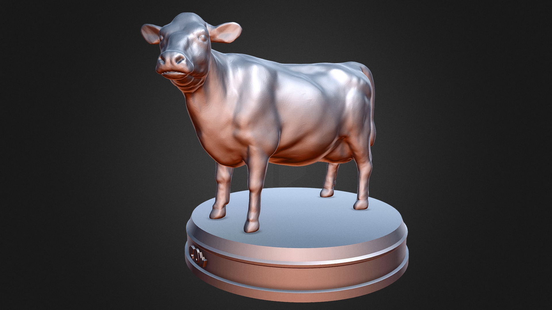 3D model Cow - This is a 3D model of the Cow. The 3D model is about a small statue of a pig.