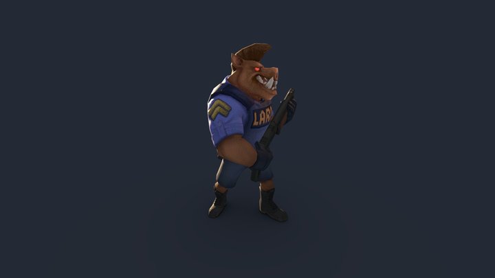 Pig Cop 3D Model