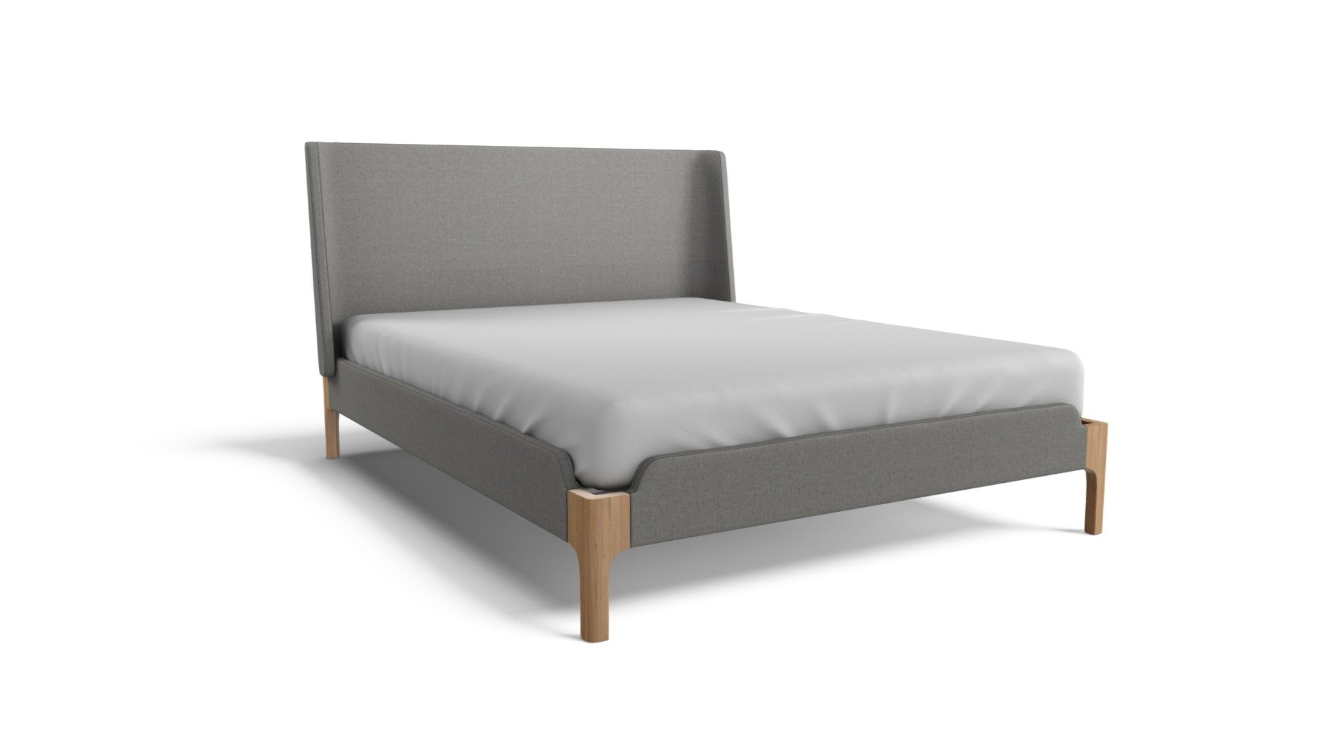 Roscoe King Size Bed, Cool Grey
