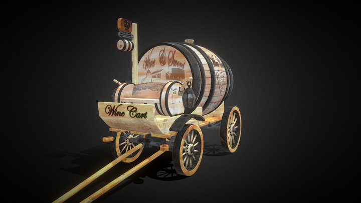 Wine Cart 3D Model