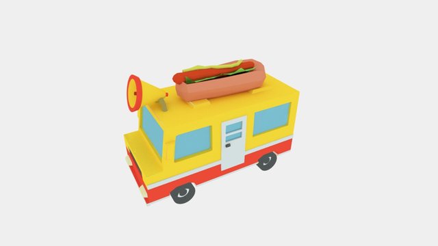Hot Dog Truck 3D Model