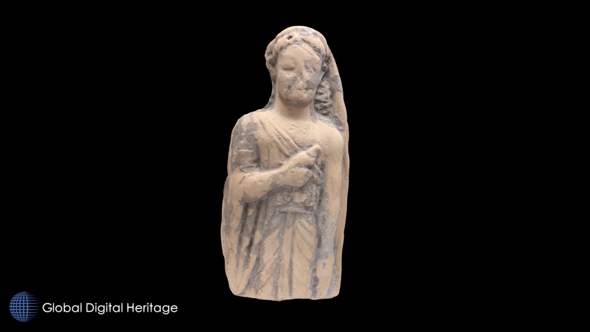 Terracotta figurine with dove.  Camarina, Sicily