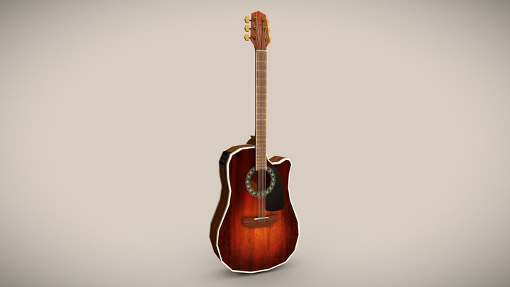 Acoustic Guitar 3D Model