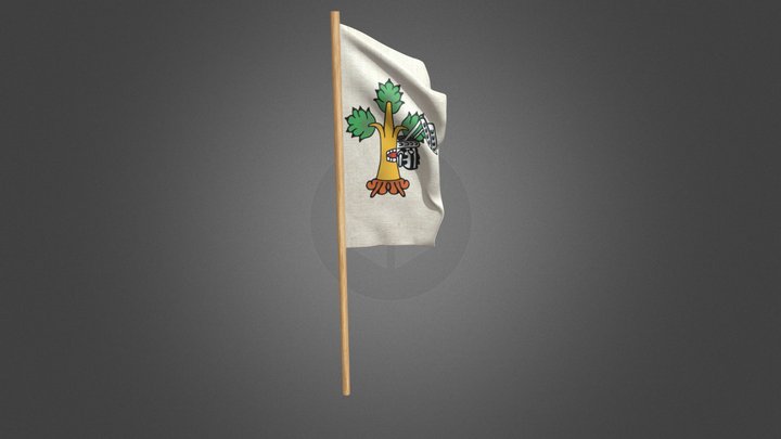 Bandera indigena de Cuautitlan indigenous flag 3D Model