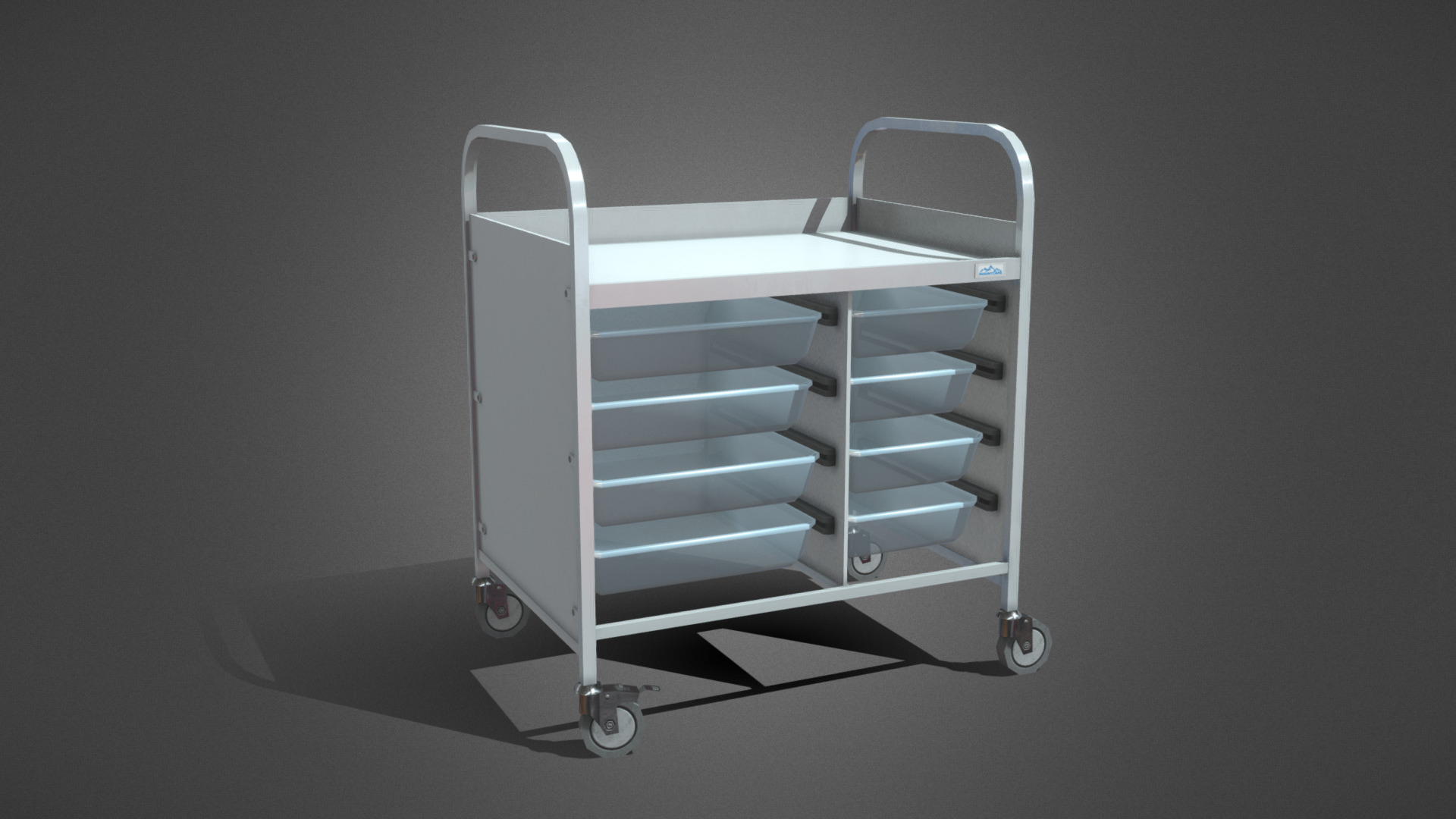 3D model Medical Table1 - This is a 3D model of the Medical Table1. The 3D model is about a white shopping cart.