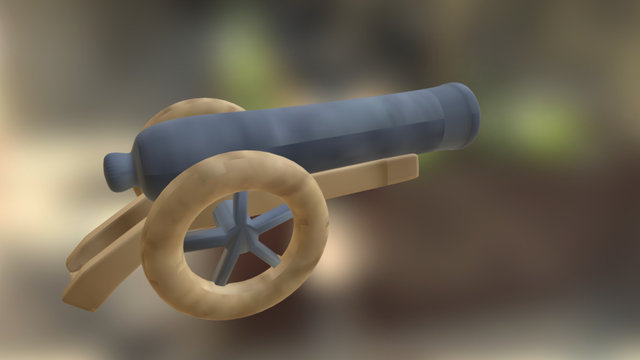 Low-poly cannon 3D Model