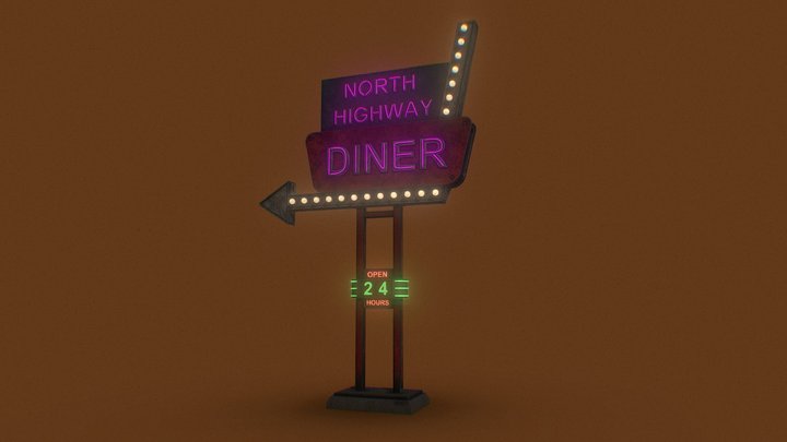 Call Of Duty DINER sign | Pre-Apocalypse 3D Model