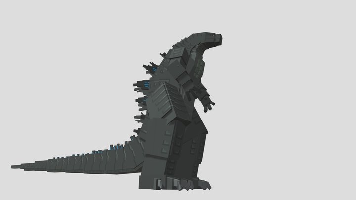 Minecraft Godzilla Free With Animations 3D Model
