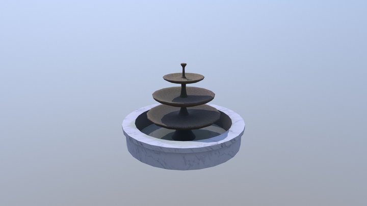Low Poly Fountain 3D Model