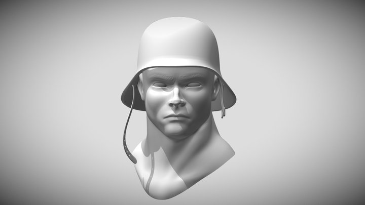 German Soldier Buste 3D Model