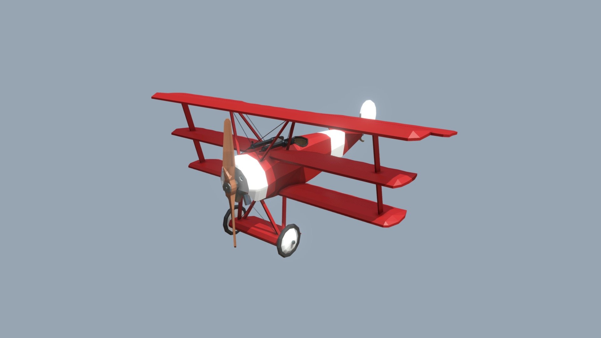 WWI Low Poly Aircraft Fokker Dr.I - 3D model by zecheshirecat [4ccfe73 ...