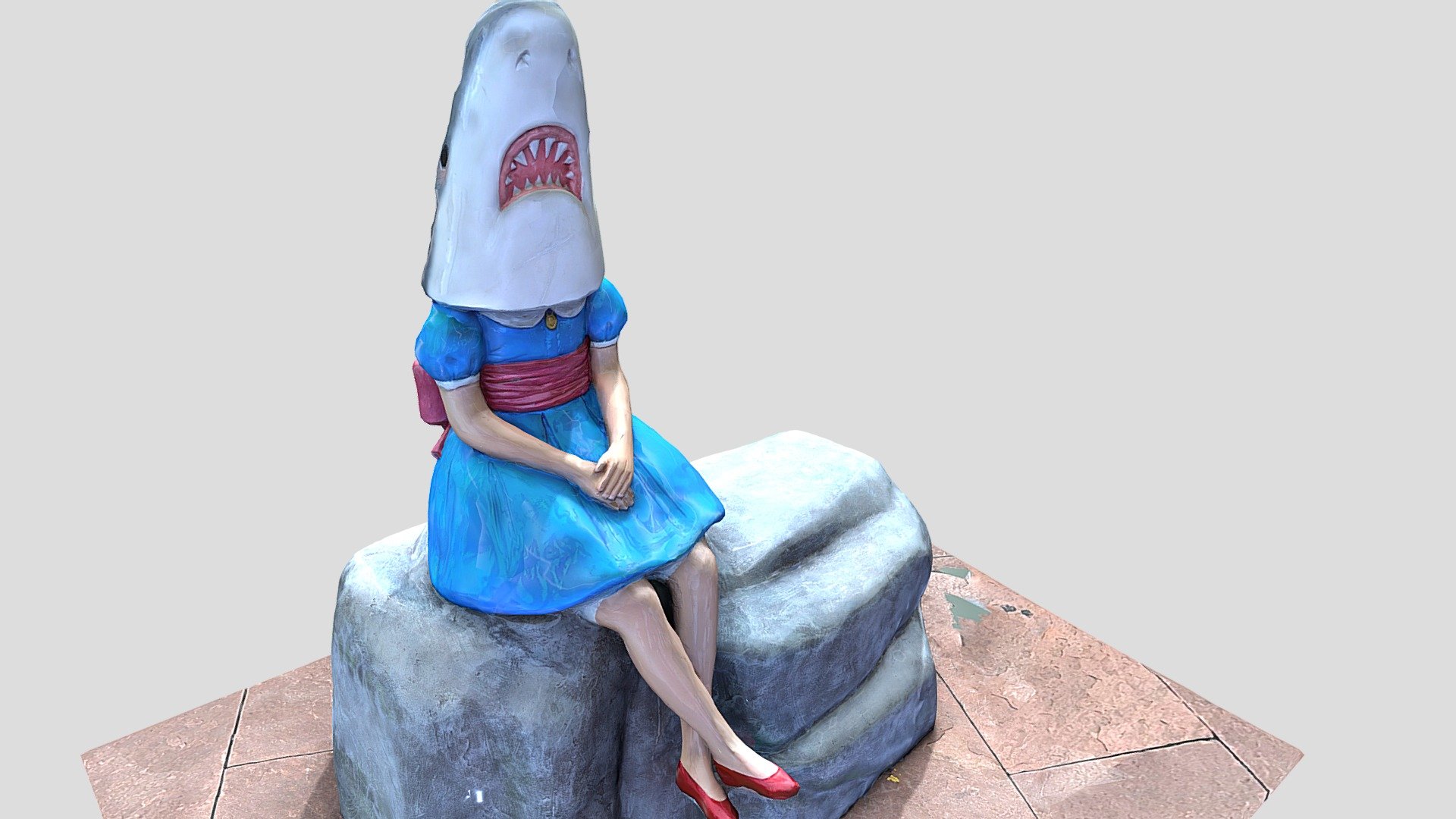 Shark Girl At Canalside - Download Free 3D Model By Argmyburrito ...