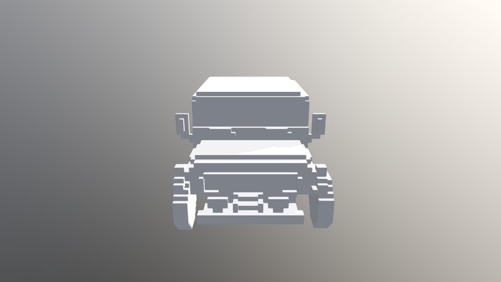 Voxel Jeep Car 3D Model