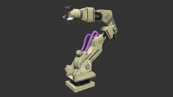Retro sci-fi robotic arm 3D Model