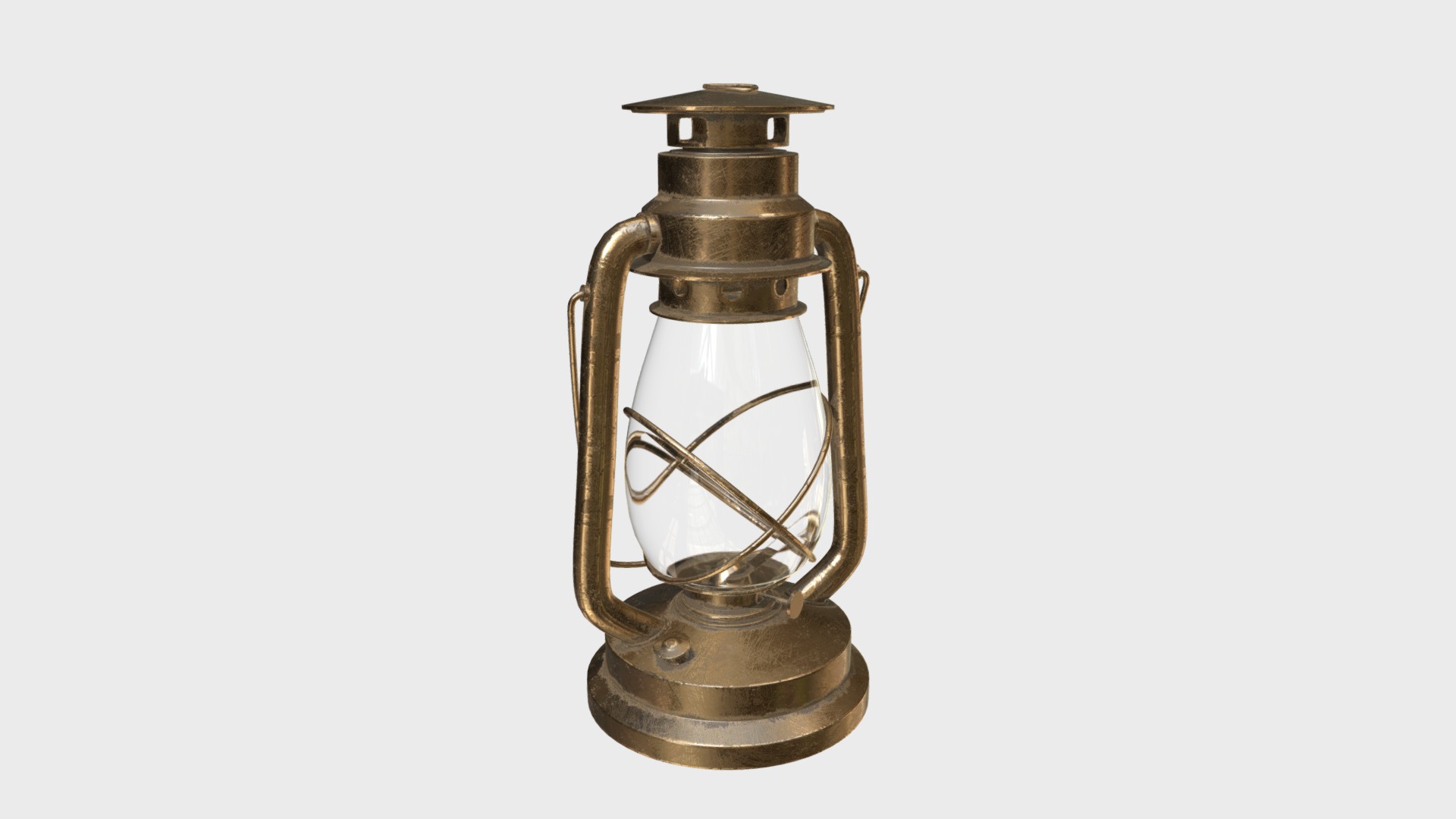 3D model Kerosene Lamp - This is a 3D model of the Kerosene Lamp. The 3D model is about a gold and black trophy.