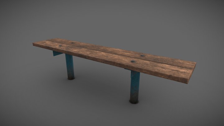 Bench 1 USSR (Game ready) 3D Model