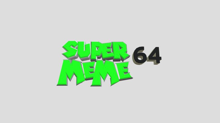 Super meme 64 Logo 3D Model