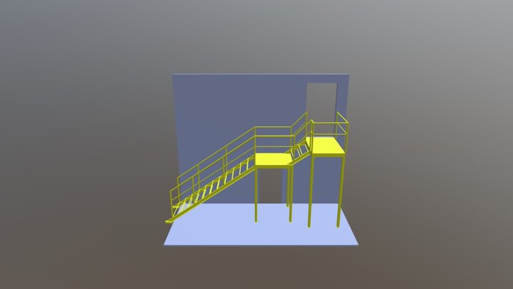 escalera sala de capacitacion 3D Model
